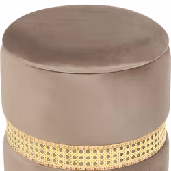 Set of 2 Storage Pouffes MEDFORD Velvet Taupe 30/34 cm 30/34 cm 38/43 cm - Additional view 4