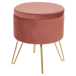 Storage Pouffe SILAS Velvet Pink 42 cm 42 cm 44 cm