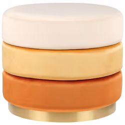 Pouffe LOUIN Velvet Orange 48 cm 48 cm 41 cm