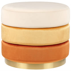 Pouffe LOUIN Velvet Orange 48 cm 48 cm 41 cm