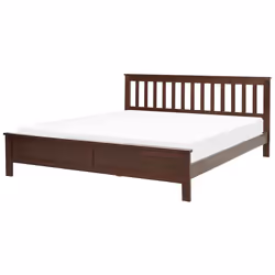 Bed Pine Wood MAYENNE 180 x 200 cm (EU Super King) Dark Brown