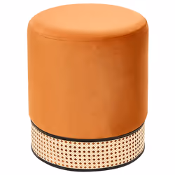 Pouffe YANKTON Orange Velvet 35 cm 35 cm