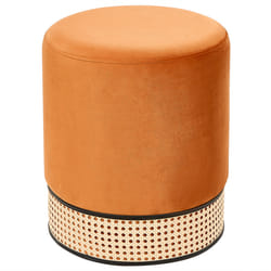 Pouffe YANKTON Orange Velvet 35 cm 35 cm