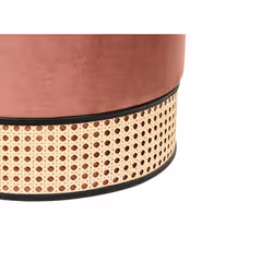 Velvet Pouffe Pink YANKTON - Additional view 4