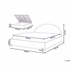 Ottoman Bed Fabric VAUCLUSE 180 x 200 cm (EU Super King) Sand Beige
