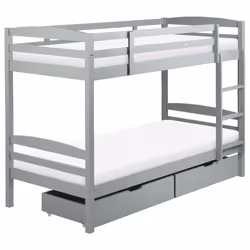 Bunk Bed with Drawers Pine Wood REGAT 90 x 200 cm (EU Single) Grey