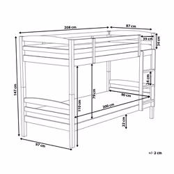Bunk Bed Pine Wood REGAT 90 x 200 cm (EU Single) Grey