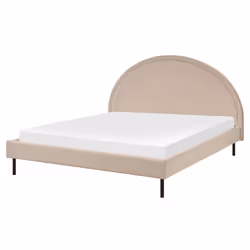 Bed Boucle MARGUT 160 x 200 cm (EU King Size) Beige
