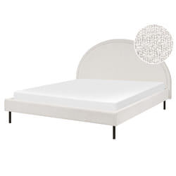 Bed Boucle MARGUT 160 x 200 cm (EU King Size) White