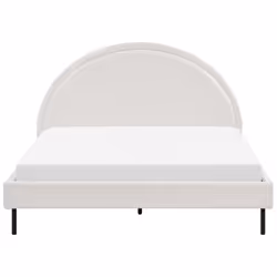 Bed Boucle MARGUT 160 x 200 cm (EU King Size) White
