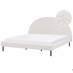 Bed Boucle MARGUT 180 x 200 cm (EU Super King) White
