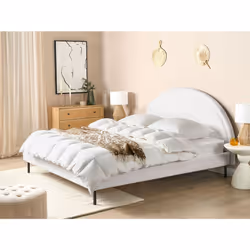 Bed Boucle MARGUT 180 x 200 cm (EU Super King) White