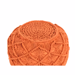 Cotton Macrame Pouffe Orange BERKANE
