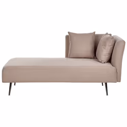 Right Hand Chaise Lounge RIOM Fabric Light Brown