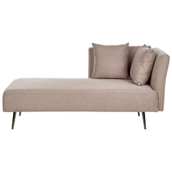 Right Hand Chaise Lounge RIOM Fabric Light Brown