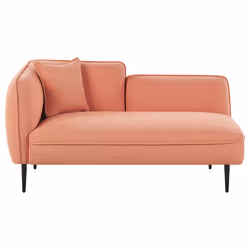 Left Hand Chaise Lounge CHEVANNES Boucle Peach Pink