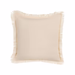 Fringed Cushion Leaf Pattern 60 x 60 cm Beige RUDBECKIA
