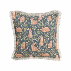 Set of 2 Cushions Rabbit Print 45 x 45 cm Green ALSTROEMERIA