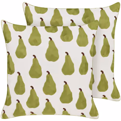 Set of 2 Decorative Cushions TRACHELIUM 45 x 45 cm Green Plant Pattern