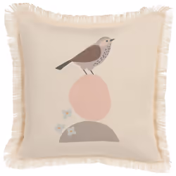 Set of 2 Decorative Cushions WATTLE 60 x 60 cm Light Beige Animal Pattern