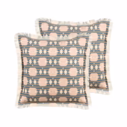 Set of 2 Cushions Geometric Pattern 60 x 60 cm Multicolour DIANTHUS