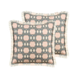 Set of 2 Cushions Geometric Pattern 60 x 60 cm Multicolour DIANTHUS