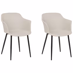 Set of 2 Dining Chairs ELIM Light Beige