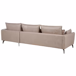 Corner Sofa GALLO Faux Suede Light Brown 3 Seater Left Hand