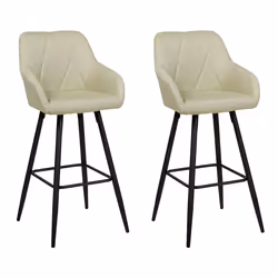 Set of 2 Bar Chairs DARIEN Light Green