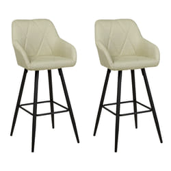 Set of 2 Bar Chairs DARIEN Light Green