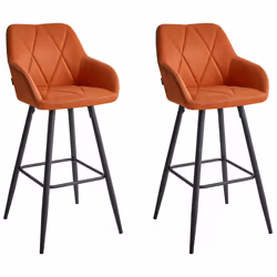 Set of 2 Bar Chairs DARIEN Orange