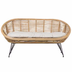 Garden Sofa 2 Seater MARATEA Rattan Natural