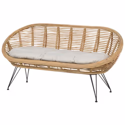 Garden Sofa 2 Seater MARATEA Rattan Natural