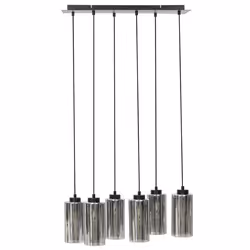 6 Light Glass Pendant Lamp Grey PURIRI