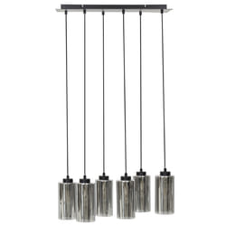 6 Light Glass Pendant Lamp Grey PURIRI