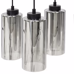 6 Light Glass Pendant Lamp Grey PURIRI