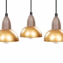 3 Light Metal Pendant Lamp Brass CASTALY