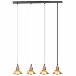 4 Light Metal Pendant Lamp Brass CASTALY