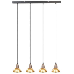 4 Light Metal Pendant Lamp Brass CASTALY