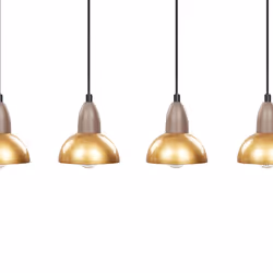 4 Light Metal Pendant Lamp Brass CASTALY
