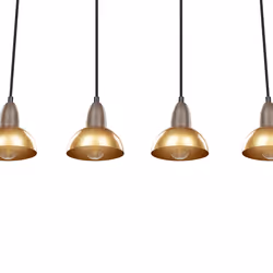 4 Light Metal Pendant Lamp Brass CASTALY