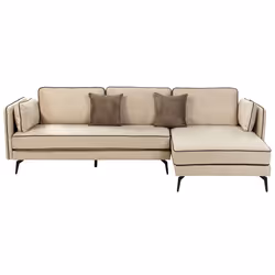 Corner Sofa ALTAN Velvet Beige 3 Seater Left Hand