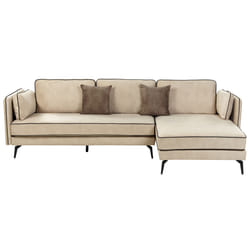 Corner Sofa ALTAN Velvet Beige 3 Seater Left Hand
