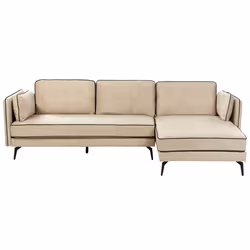 Corner Sofa ALTAN Velvet Beige 3 Seater Left Hand