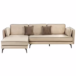 Corner Sofa ALTAN Velvet Beige 3 Seater Right Hand