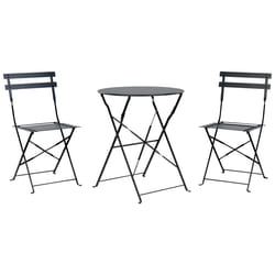Bistro Set Folding FIORI Metal Black