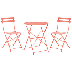 Bistro Set Folding FIORI Metal Coral