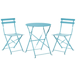Bistro Set Folding FIORI Metal Sea Blue