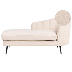 Right Hand Chaise Lounge ALLIER Boucle Light Beige