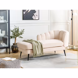Right Hand Chaise Lounge ALLIER Boucle Light Beige